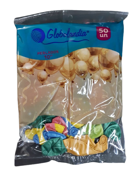GLOBO PERLADO SURTIDO 10'' X50