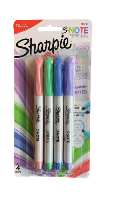 SHARPIE SNOTE CD4 PASTEL X4 BLISTER