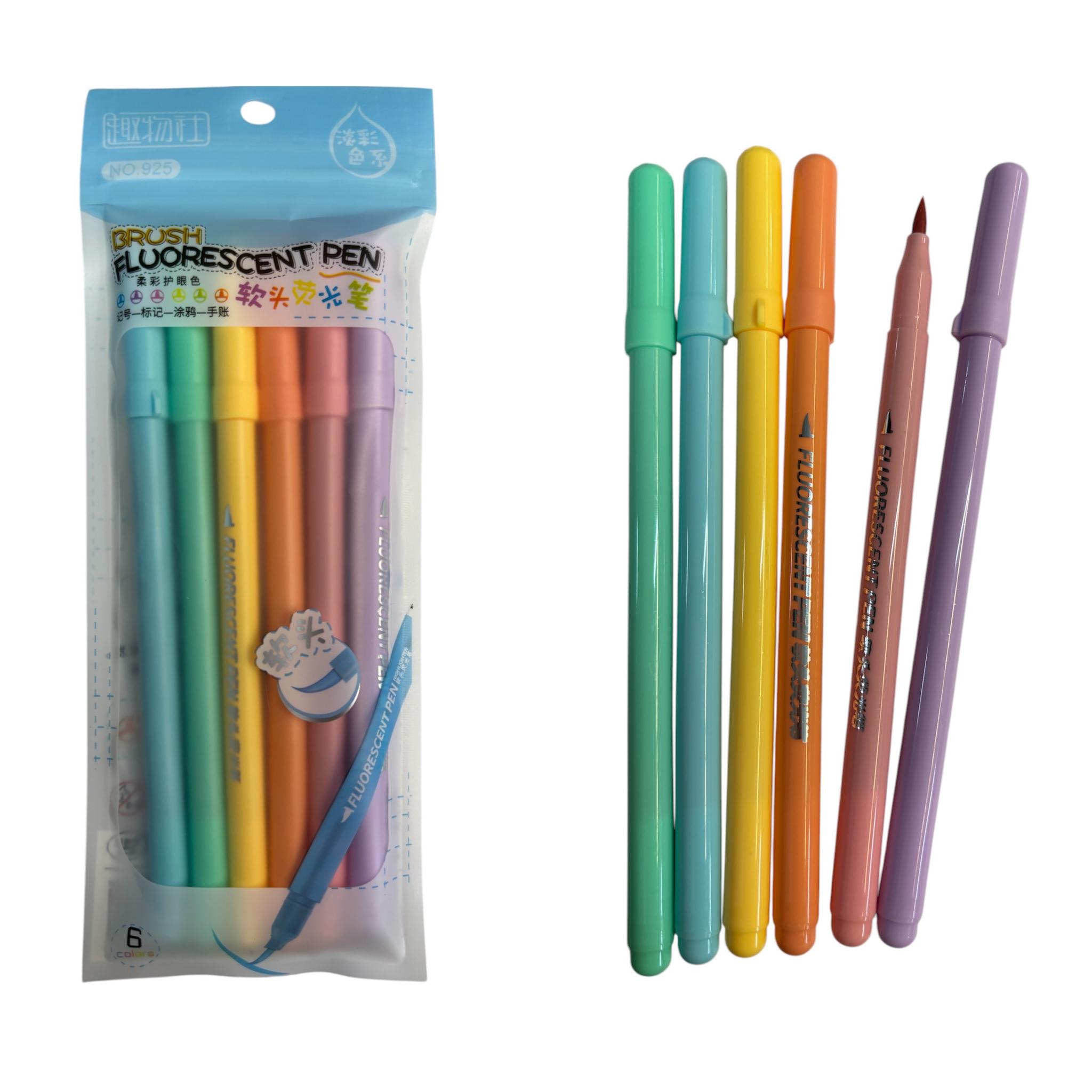 MARCADOR PUNTA PINCEL PASTEL X6 515422
