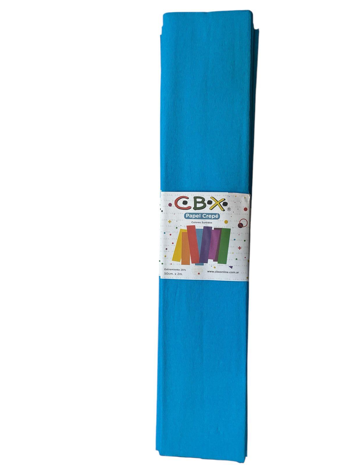 PAPEL CREPE AZUL FLUO X10 CBX