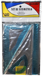 SET GEOMETRICO 20CM X3 TRANSP LEXICO