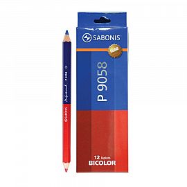 LAPIZ PC9058 BICOL AZUL/ROJO X12 SABONIS