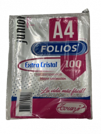 FOLIOS A4 35  MICRONES X100 JUNIOR TRAZO